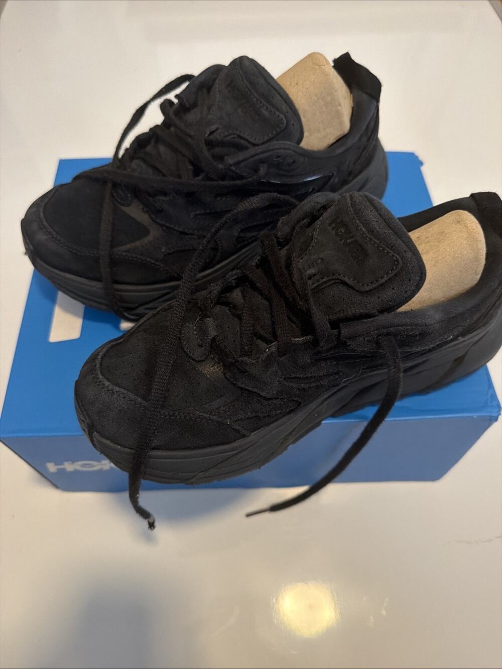 Hoka Clifton L Suede Black/Black W 8.5 M 7.5